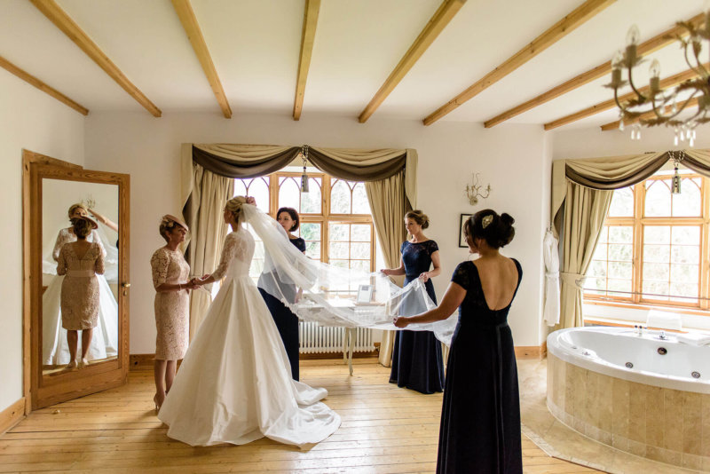 Bride getting prepared