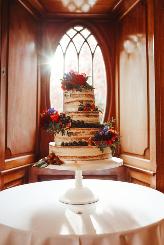 Rustic Wedding Cake, Cake in the Window, Wedding Cake with a View, Scottish Castle Wedding, Wedding Cake Inspiration, Wedding Sponge Cake, Floral Cake Decorations. 