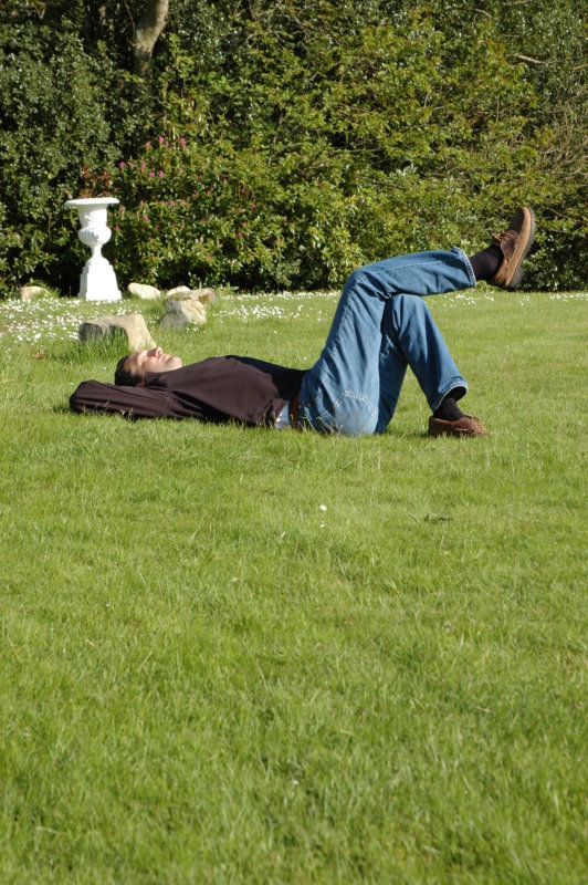 Man on lawn